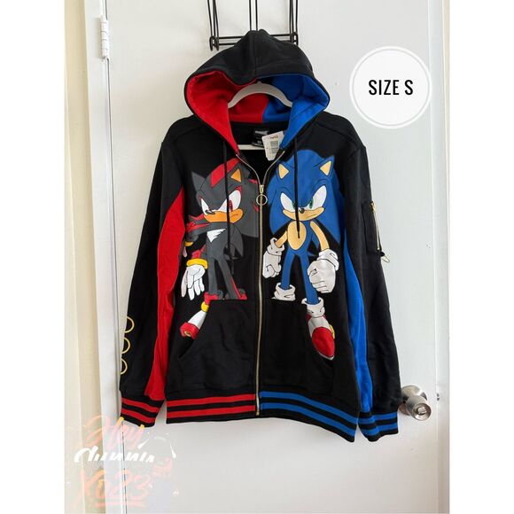 Sonic The Hedgehog Sonic & Shadow Split Hoodie Size S - Picture 1 of 10